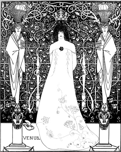 Venus between Terminal Gods Aubrey Beardsley